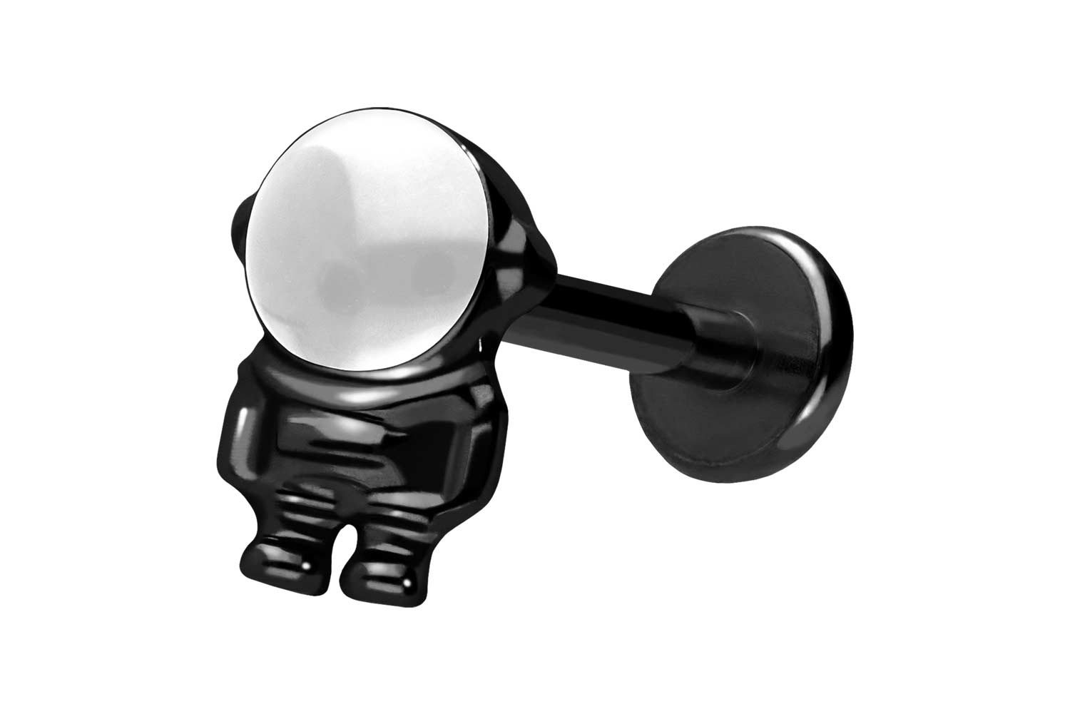 Titan Labret Piercing mit Push Fit ASTRONAUT